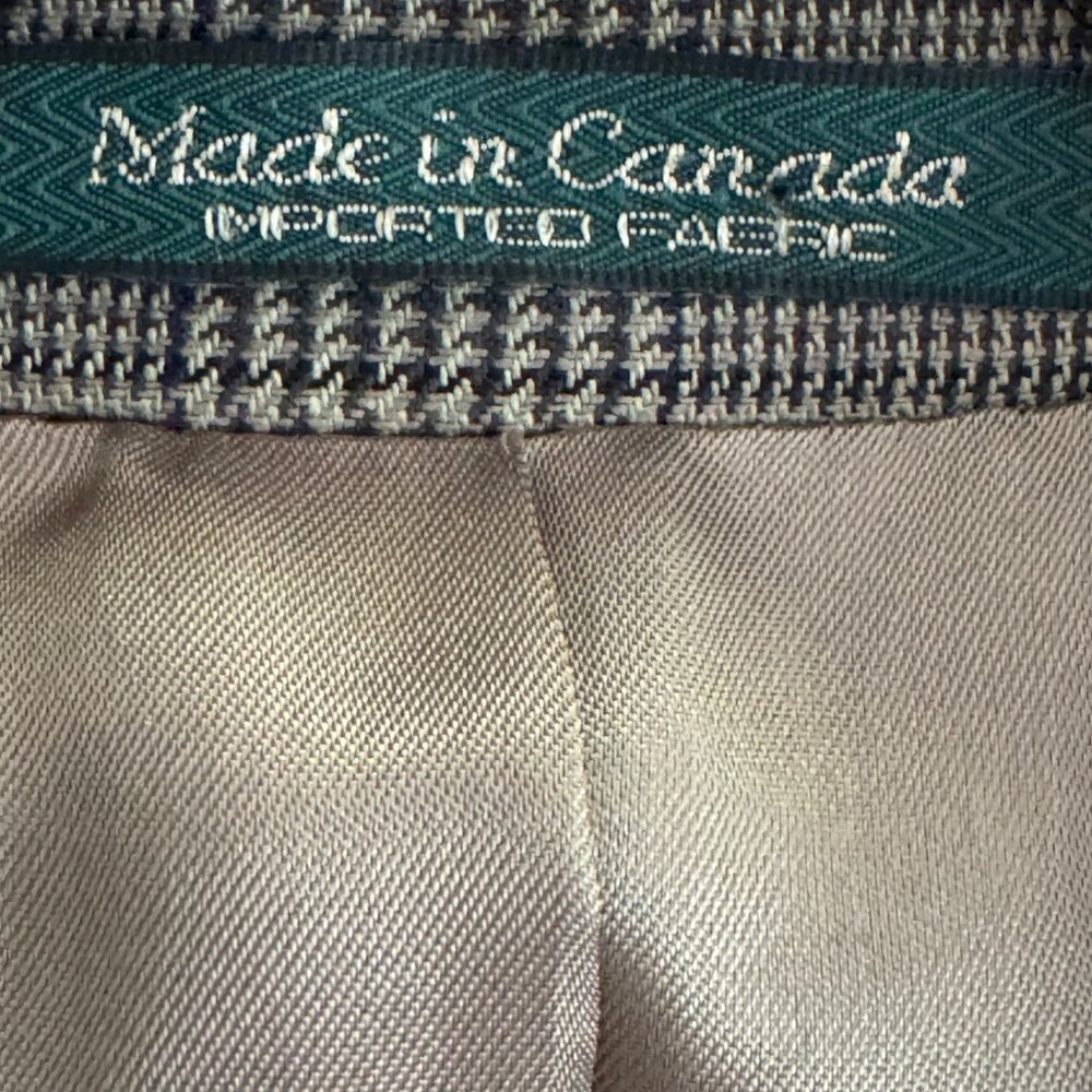 Brandini Le Collezioni Mens 41R Wool Silk Plaid Blazer Three Button Brown Canada - Picture 6 of 13